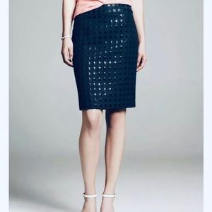Banana Republic Woven Square Jacquard Navy Skirt.